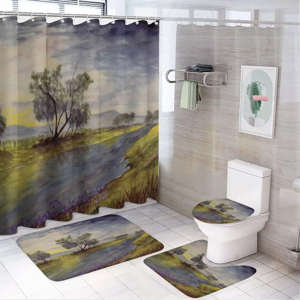 Watercolor River Scene — Your design