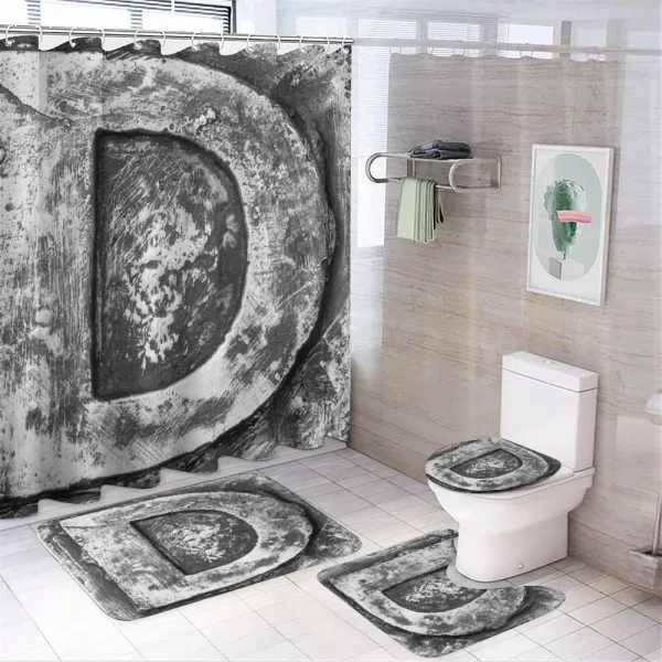 Alphabet Character Art on a shower curtain