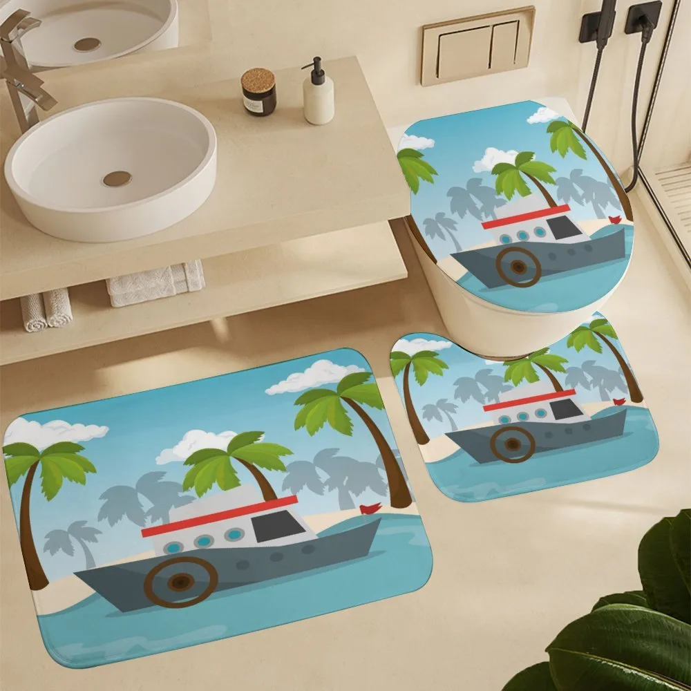 Cartoon Boat Palms — Detail 5