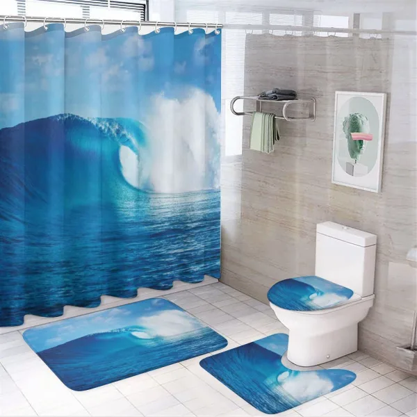 Cloudy Summer Sky Wavy on a shower curtain