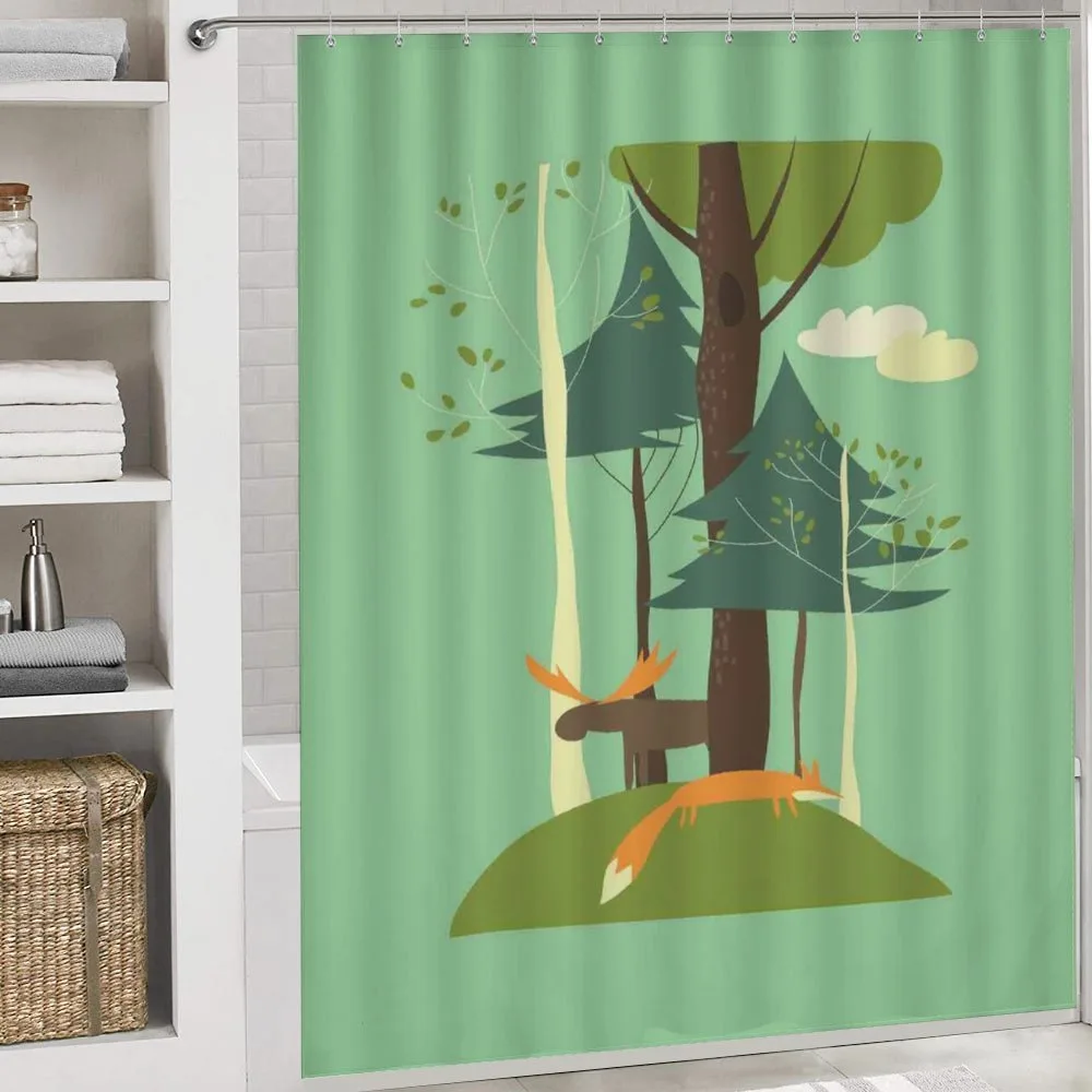 Elk and Fox in Forest — Detail 4