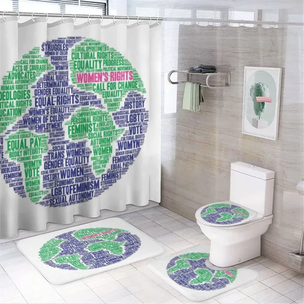 Equality Around World on a shower curtain