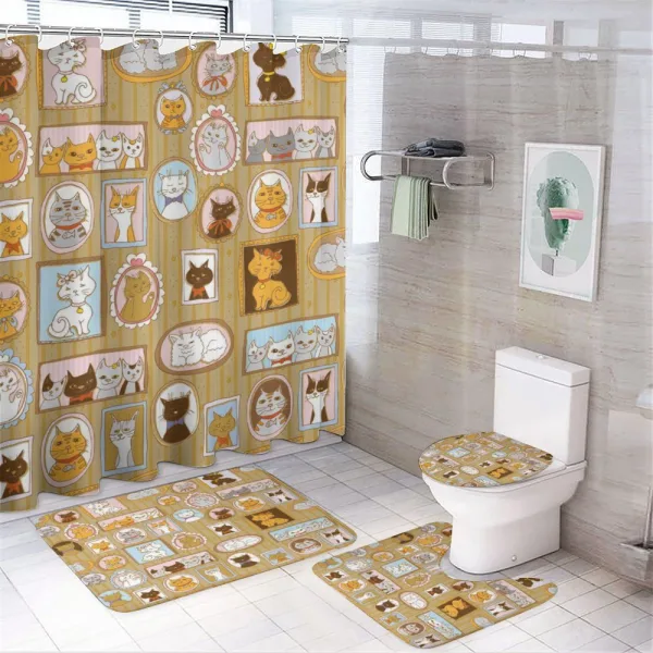 Family Tree of Kitty Humor on a shower curtain