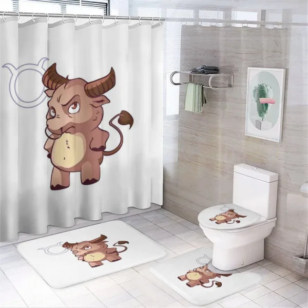 Funny Baby Bull on a shower curtain