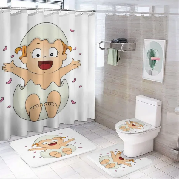Gender Reveal Doodle on a shower curtain