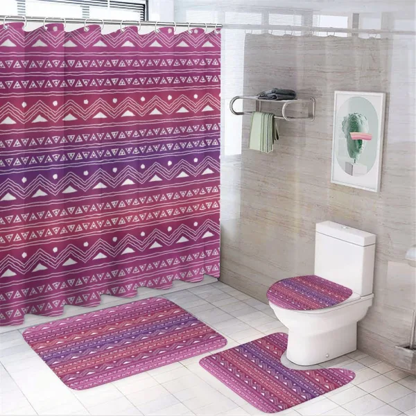 Geometric Ombre on a shower curtain