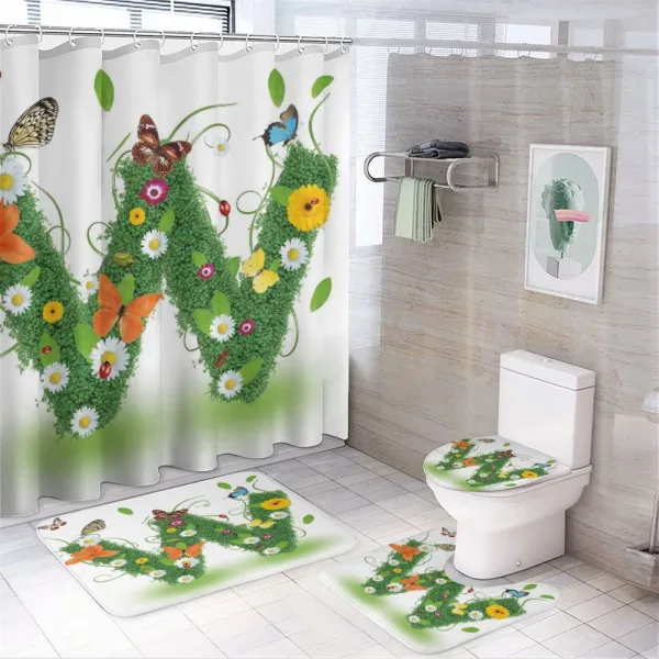 Green Foliage Animals on a shower curtain