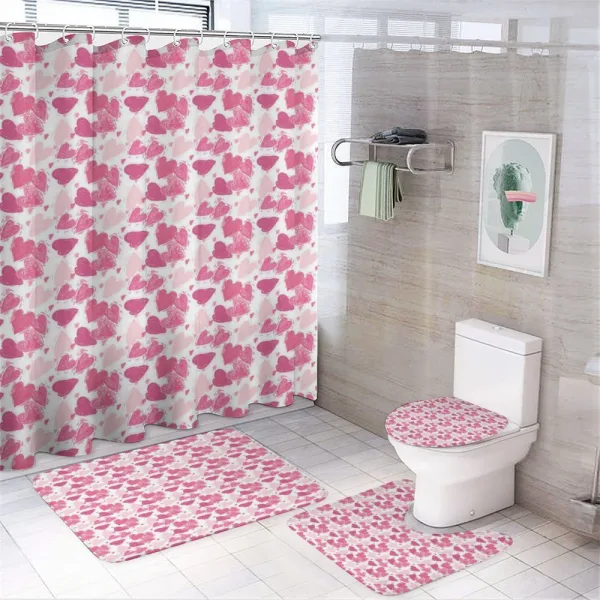 Hand Paint Hearts on a shower curtain
