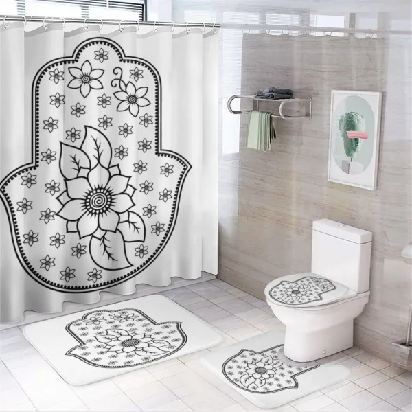 Lotus on a shower curtain