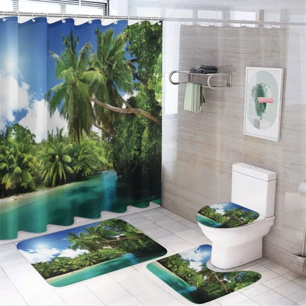 Mahe Island Lake Palms on a shower curtain