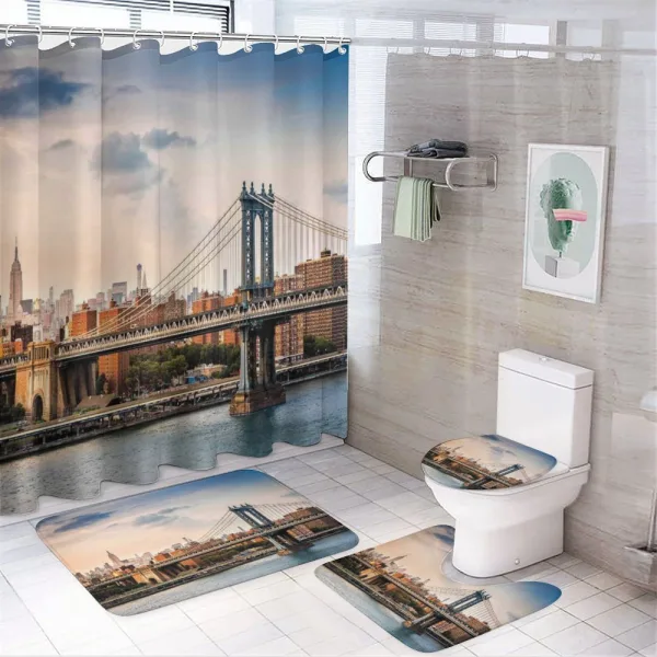 Manhattan Bridge in NYC on a shower curtain