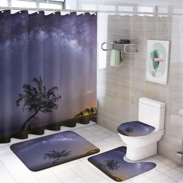Milky Way Stars Space on a shower curtain