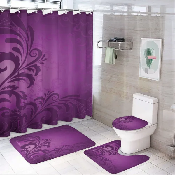 Retro Abstract Floral on a shower curtain