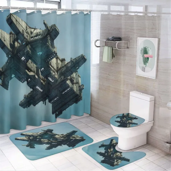 Sci Fi Alien Ship UFO on a shower curtain