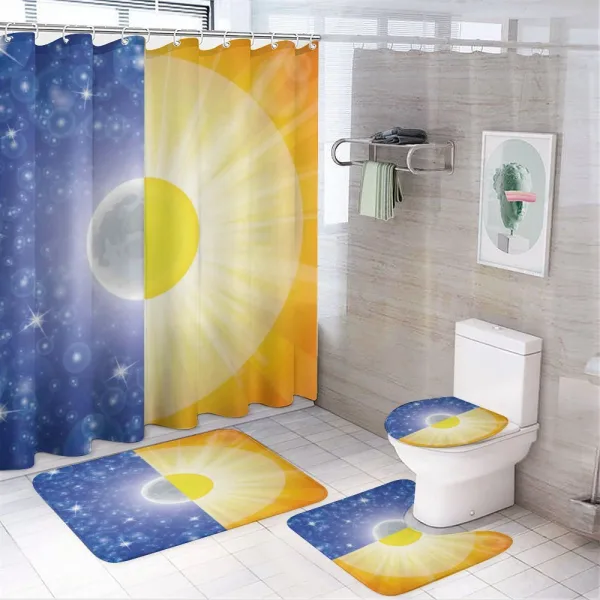 Sun Beams Sky Stars on a shower curtain