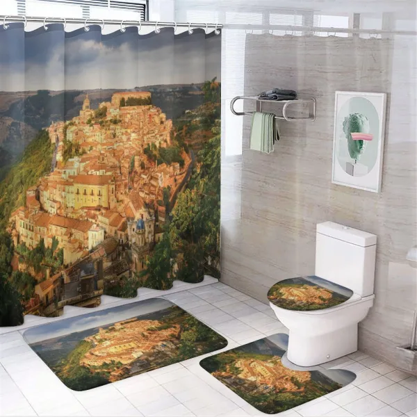 Village Ragusa on a shower curtain