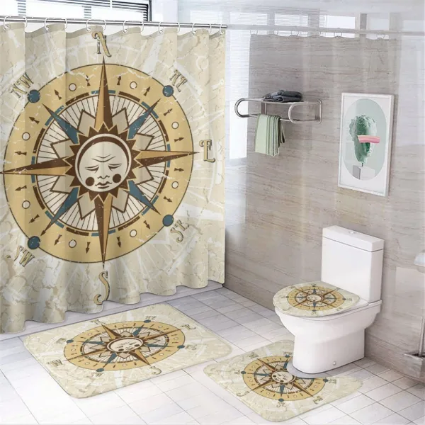 Windrose with Sad Face on a shower curtain