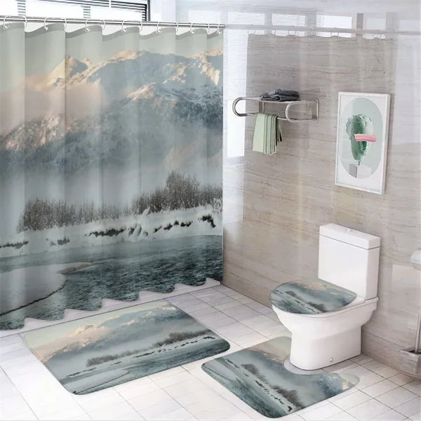 Winter Scene from North on a shower curtain