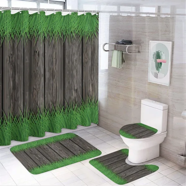 Wooden Planks on a shower curtain