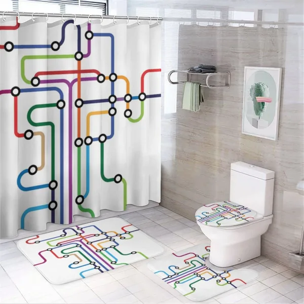 Abstract Colorful Subway on a shower curtain