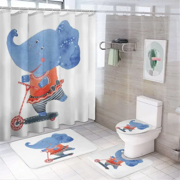 Animal Scooter on a shower curtain