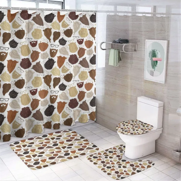 Beards Eyeglasses Mustache on a shower curtain