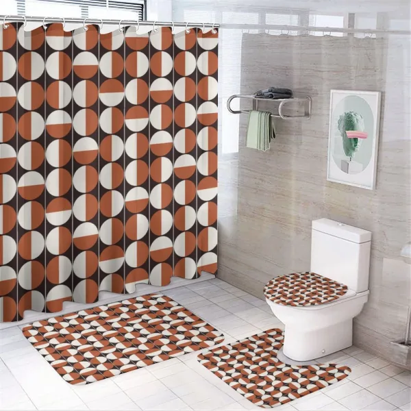 Bicolor Circles on a shower curtain