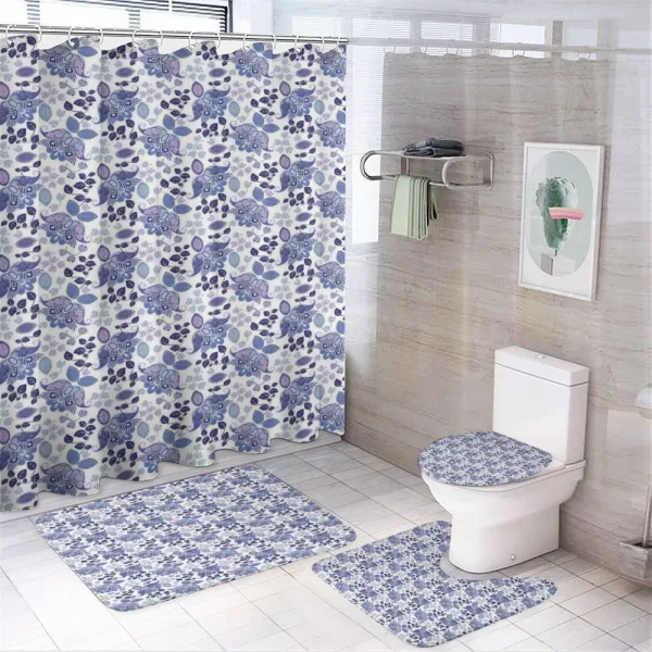 Boho Pastel Leaves on a shower curtain