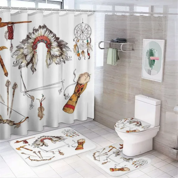 Chef Old Feather on a shower curtain