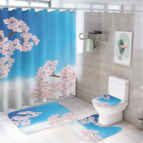 Cherry Blossom Sky on a shower curtain