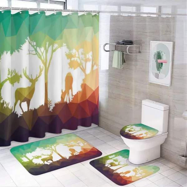 Desert Hunter Graphic on a shower curtain