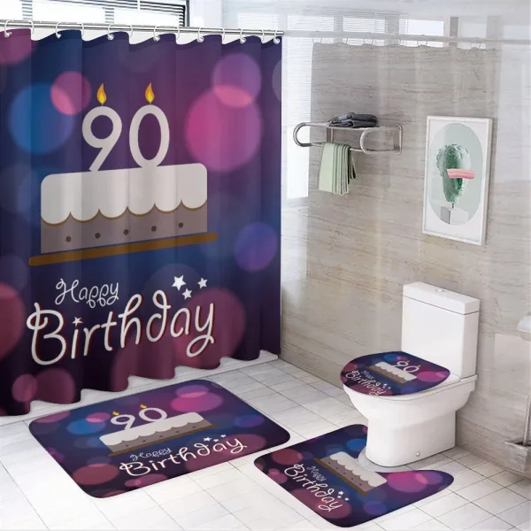 Dreamy Graphic Cake on a shower curtain