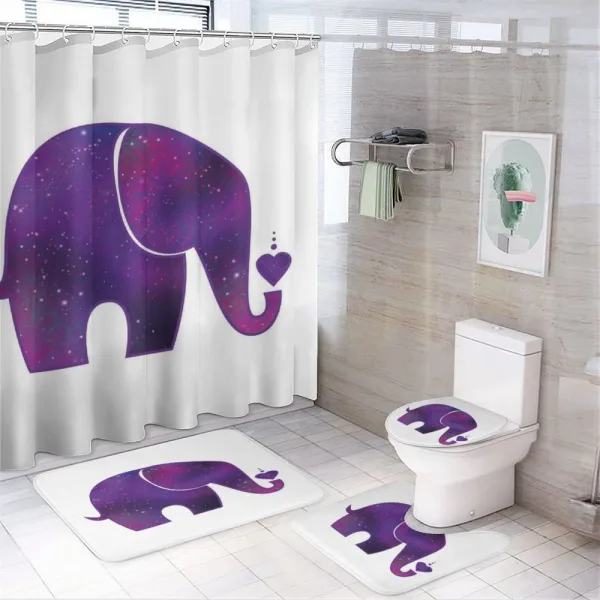 Elephant Hearts on a shower curtain