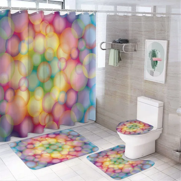 Hazy Balls Circular Hoop on a shower curtain