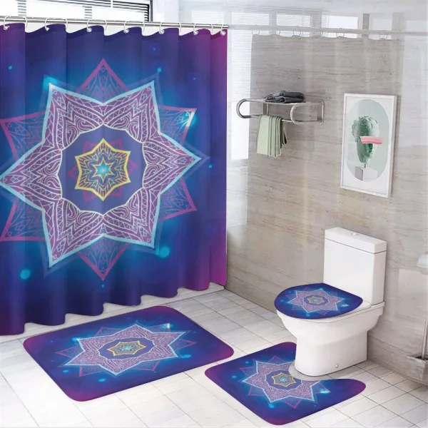 Oriental Folklore Art on a shower curtain