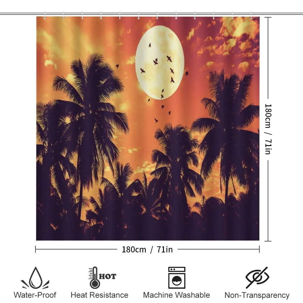 Palms Full Moon Birds — Detail 2