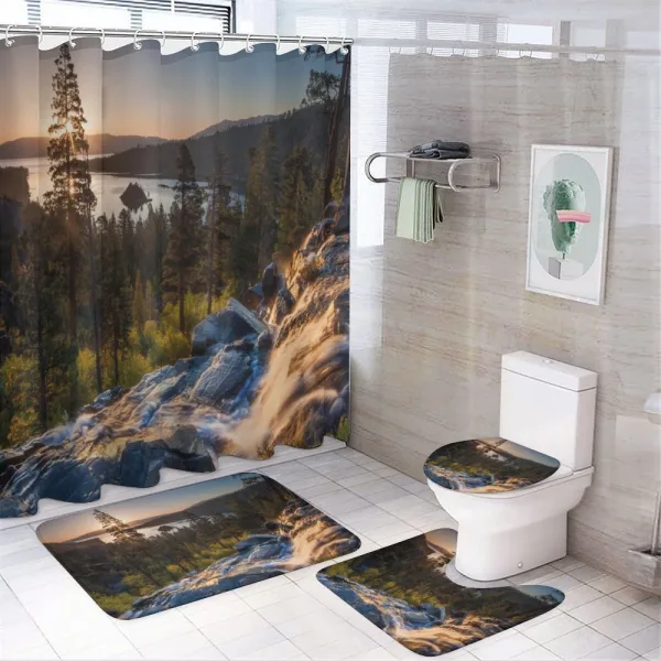 Romantic USA Places on a shower curtain