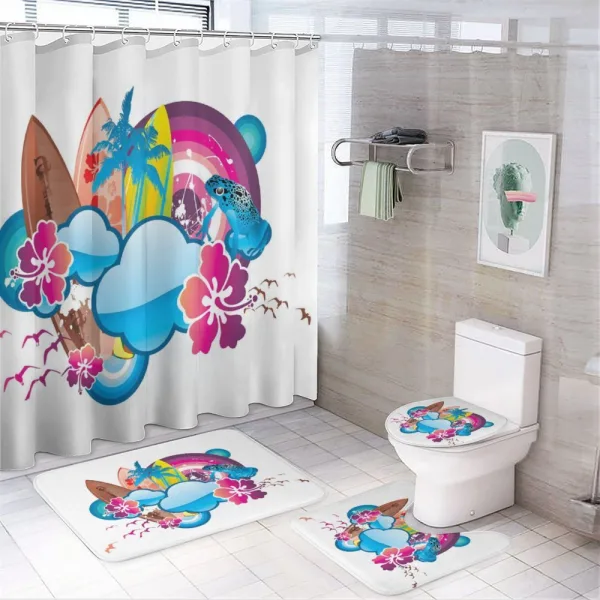 Season Hot Beach Vbes on a shower curtain