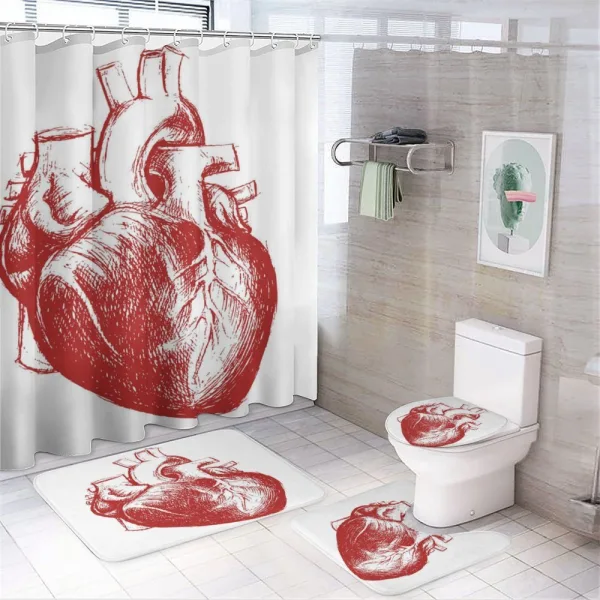 Sketch of Cardio Organ on a shower curtain
