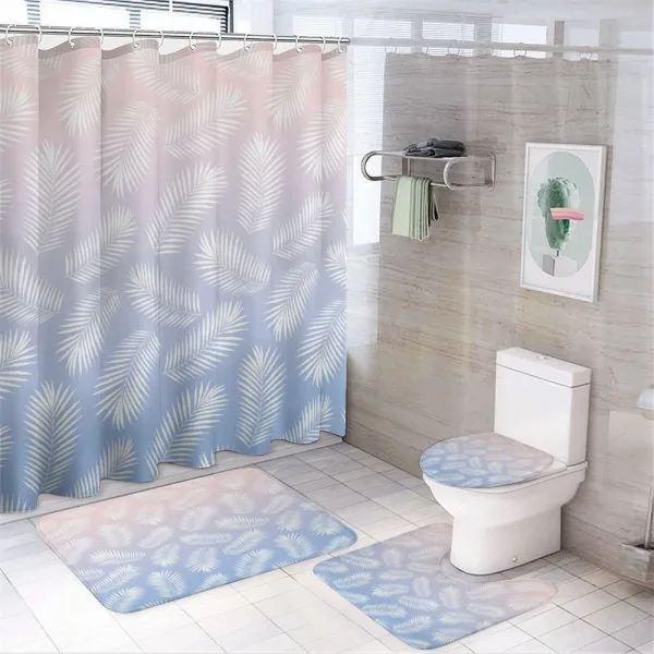 Summer Tropic Fan Palm Leaves on a shower curtain