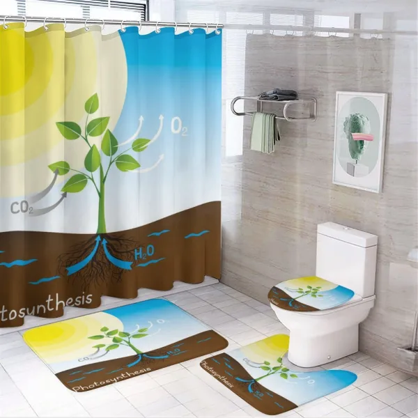 Sun Molecule Chain on a shower curtain
