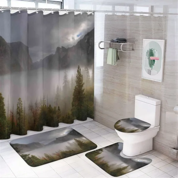 Valley Yosemite in Fall on a shower curtain