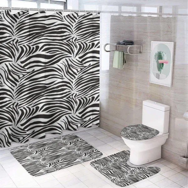 Wild Zebra Lines on a shower curtain