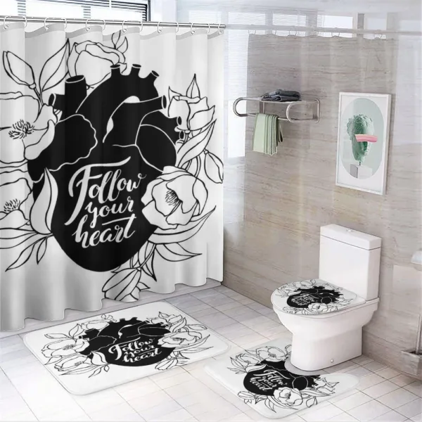 Words on Flourish Organ on a shower curtain