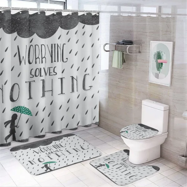 Worrying Solves Nothing on a shower curtain