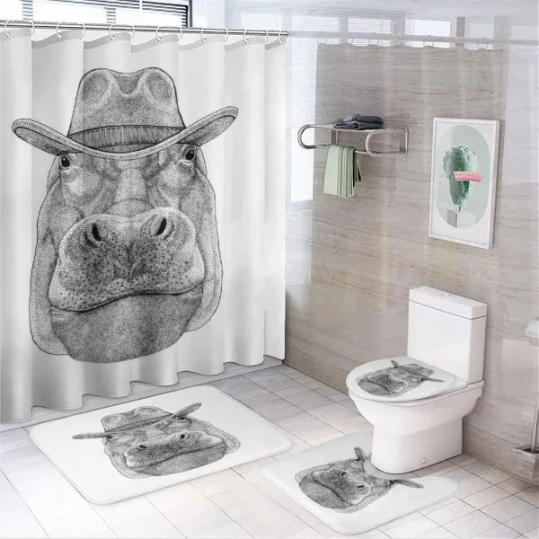 Behemoth Cowboy Wild West on a shower curtain