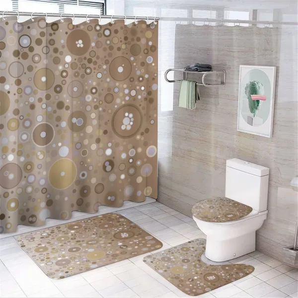 Bubble Like Circles Dots on a shower curtain