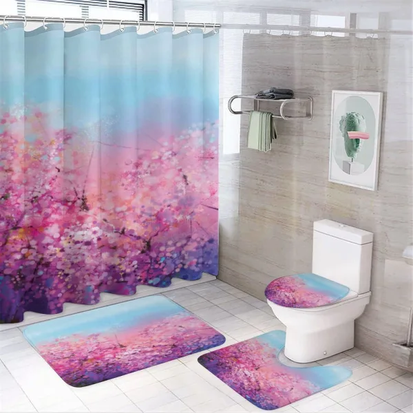 Cherry Spring Theme on a shower curtain