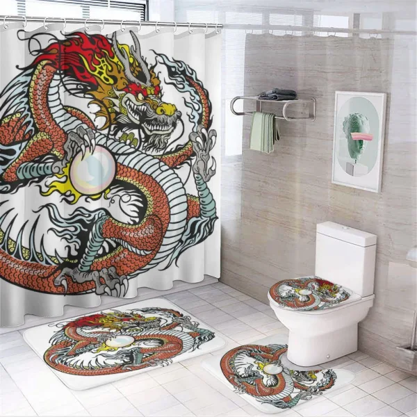 Chinese Zodiac Signs on a shower curtain