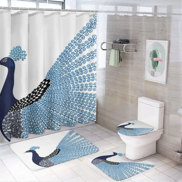 Exotic Peacock Feather on a shower curtain